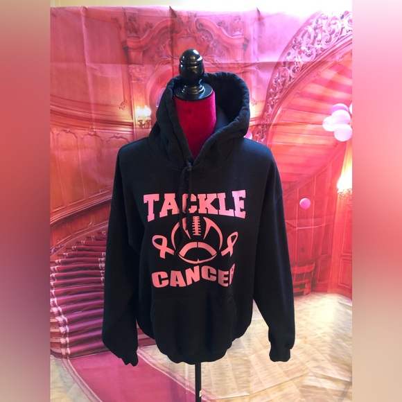 🥳 TACKLE CANCER GILDAN HOODIE SIZE L - Picture 6 of 6
